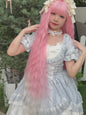 Extra Long 44" Sakura Pink Wig for Women - Gradient White Curly Synthetic Wig for Daily, Party, Cosplay